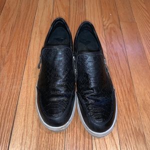 Wanted Black Snakeskin Sneakers Size 8-8.5